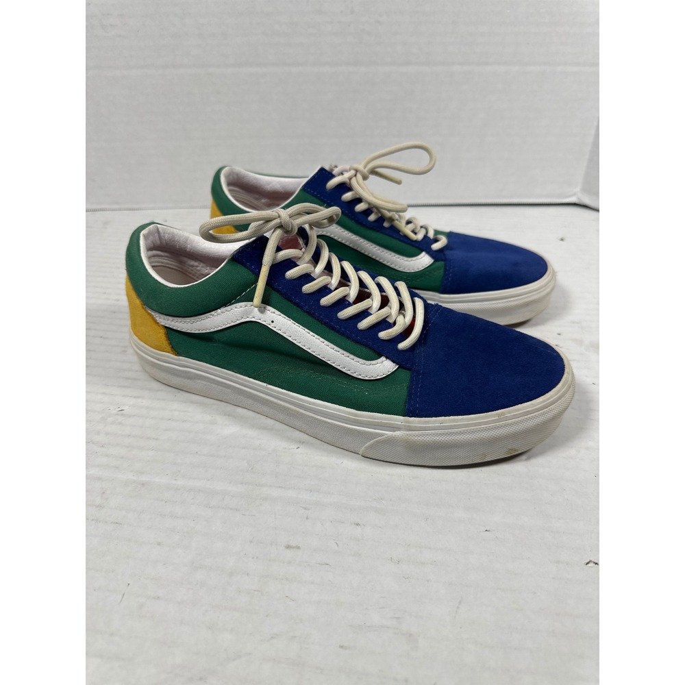 Vans Old Skool Yacht Club Blue Green Yellow Red Colorblock Skate Shoes Sneakers - Picture 4 of 12